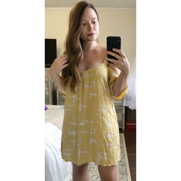 Forever 21 Yellow Off the Shoulder Boho Dress - XS - Picture 2 of 8